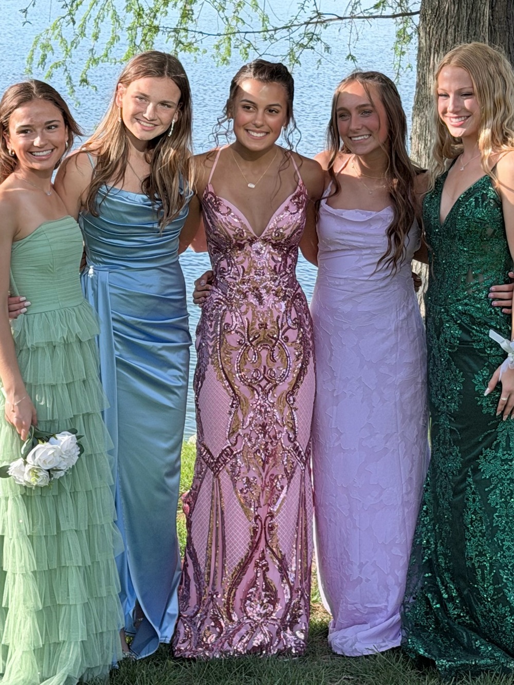 Mori Lee Pink Sequined Prom Dress - Picture 6 of 8